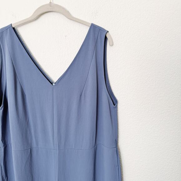 [Everlane] Dusty Blue Japanese GoWeave Essential Sleeveless Jumpsuit NWT Size 14 - Picture 8 of 12